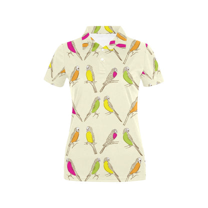 Parakeet Pattern Print Design A01 Women's Polo Shirt