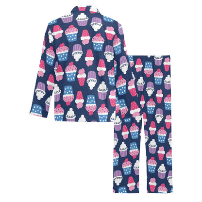 Cupcake Pattern Print Design CP04 Men's Long Pajama Set
