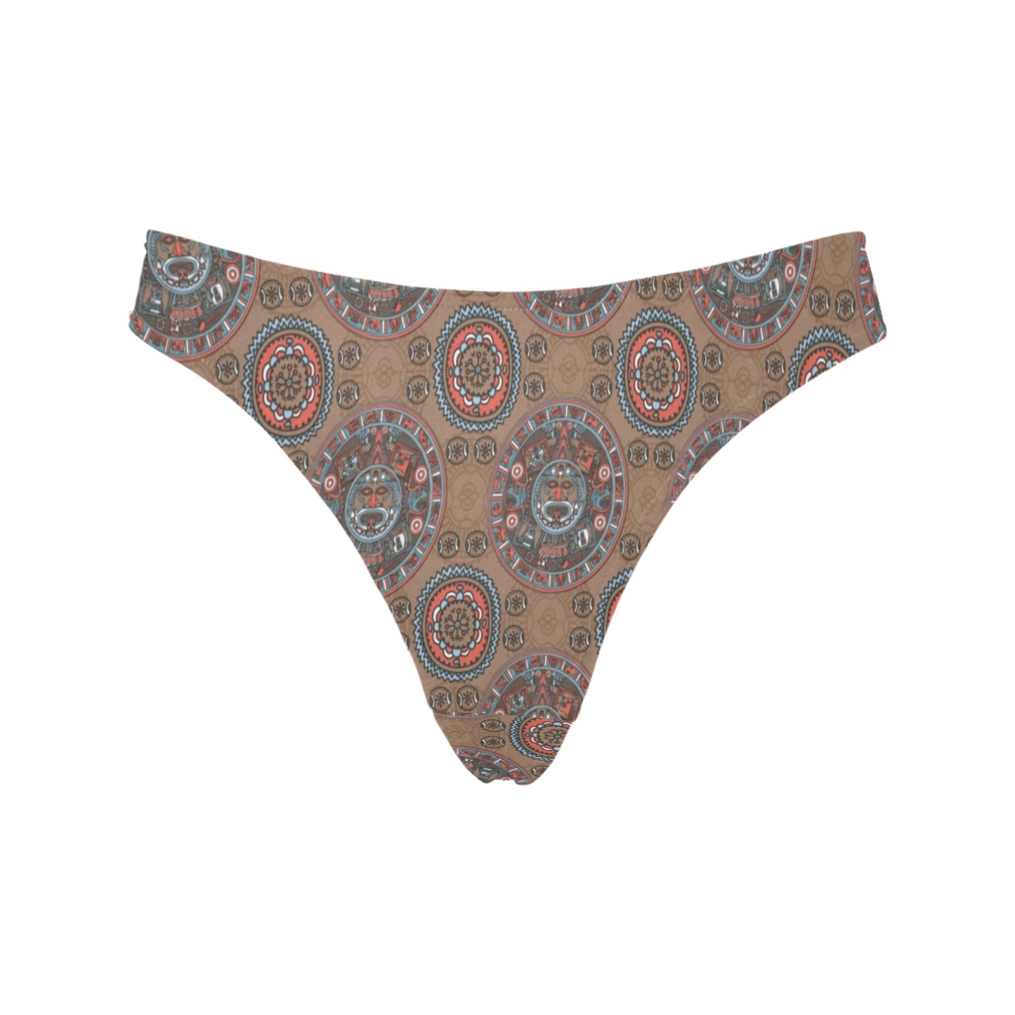 Calendar Aztec Design Print Pattern Women's Thongs