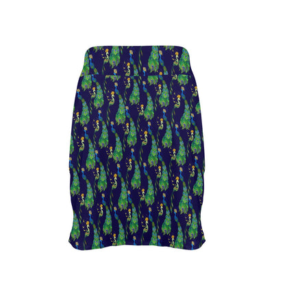 Peacock Art Design Print 17" Golf & Pickleball Skort with Pockets