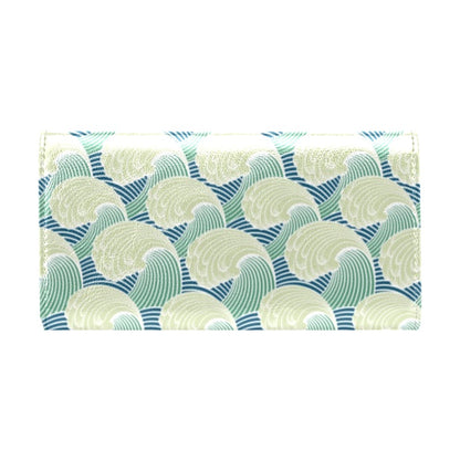 Wave Japan Style Print Design LKS302 Women's Trifold Wallet
