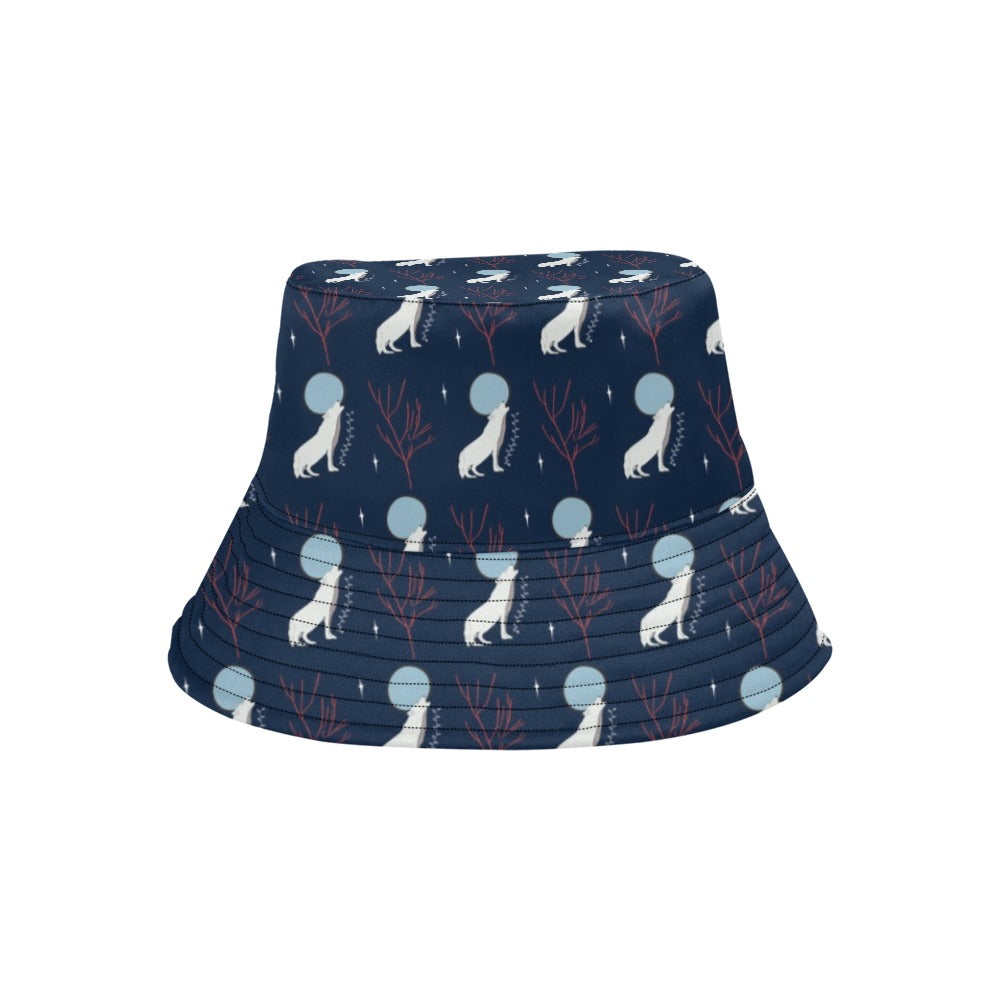 Wolf Moon Print Design LKS304 Unisex Bucket Hat