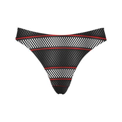 Checkered Flag Red Line Style Women's Thongs