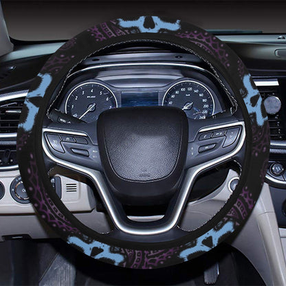 Skull Print Design LKS3012 Steering Wheel Cover with Elastic Edge