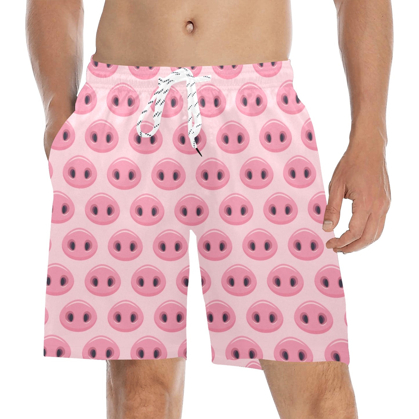 Pig Print Design LKS401 Men's Swim Trunks Beach Shorts