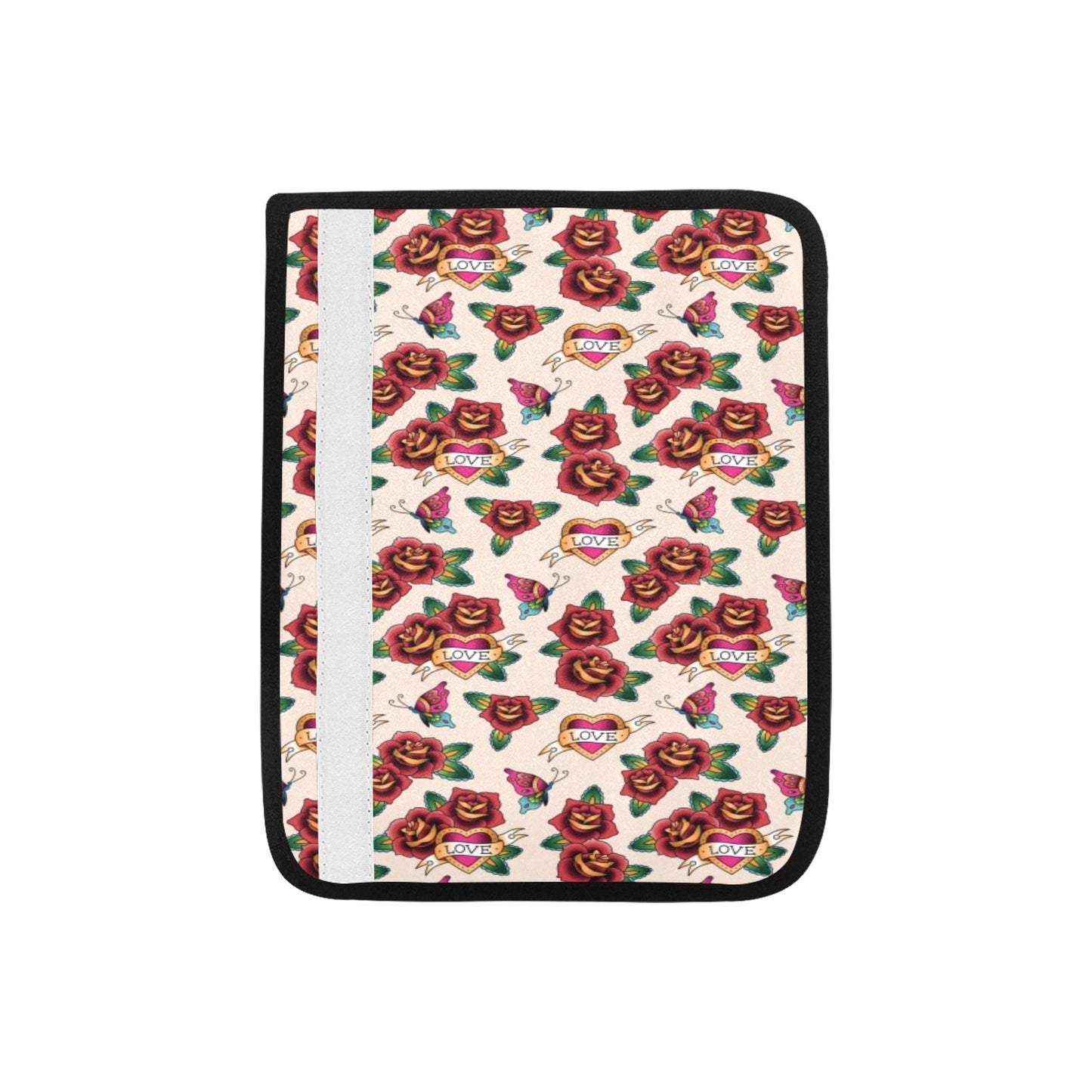 Tattoo Rose Print Design LKS302 Car Seat Belt Cover