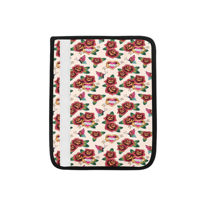 Tattoo Rose Print Design LKS302 Car Seat Belt Cover