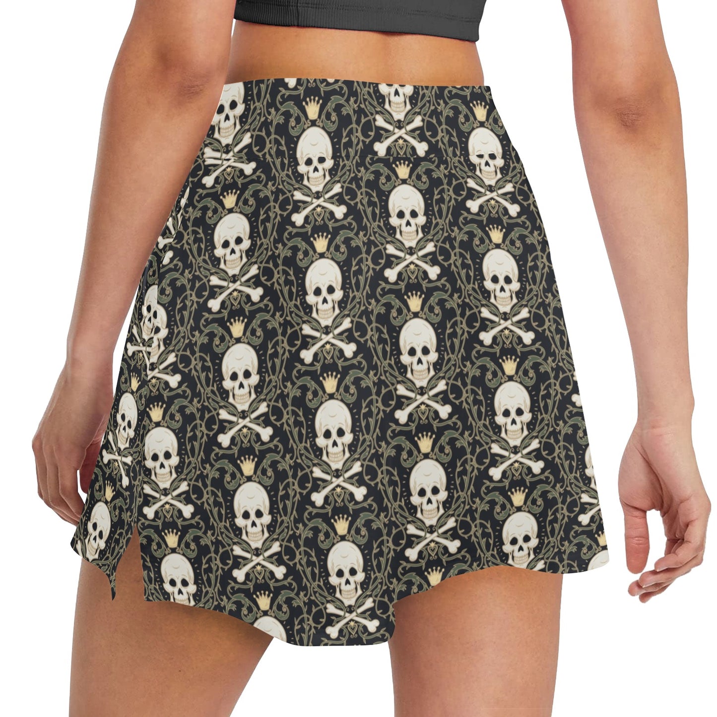 Skull King Print Design LKS307 17" Golf & Pickleball Skort with Pockets