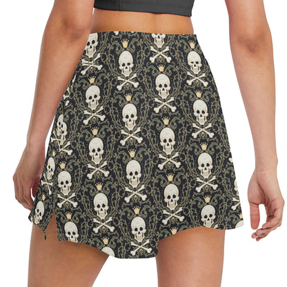 Skull King Print Design LKS307 17" Golf & Pickleball Skort with Pockets