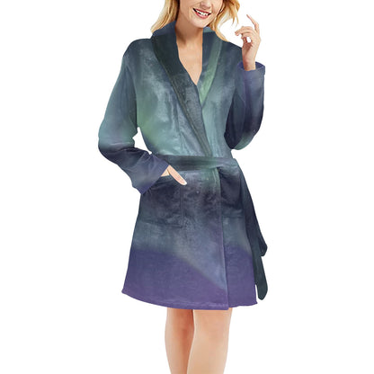 Aurora Borealis Pattern Print Design 01 Women's Fleece Robe
