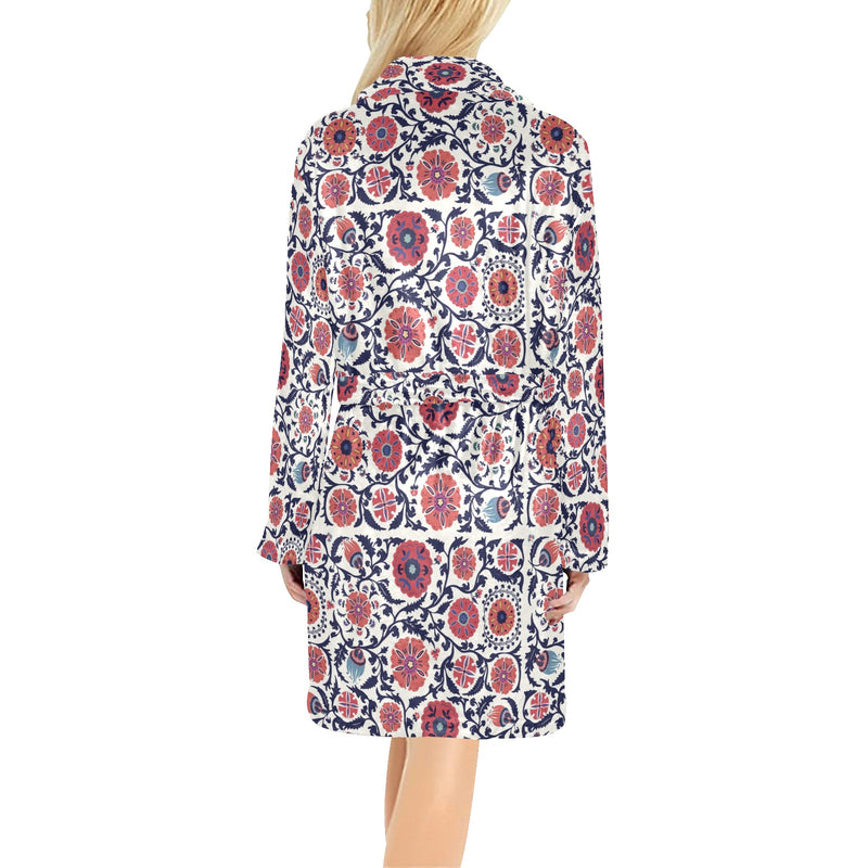 Suzani Print Design LKS304 Women's Fleece Robe