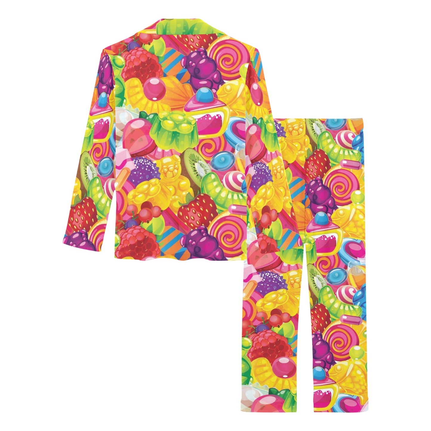 Candy Pattern Print Design CA01 Women's Long Pajama Set