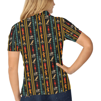 Eye of Horus Egypt Style Pattern Women's Polo Shirt