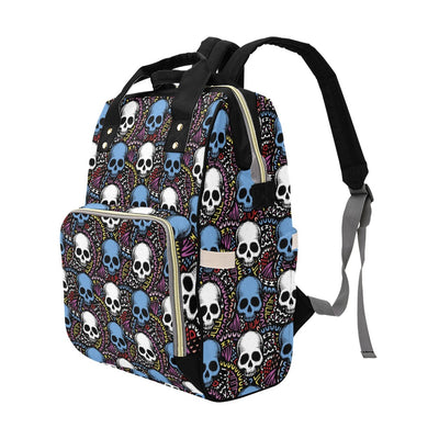 Skull Print Design LKS305 Diaper Bag Backpack