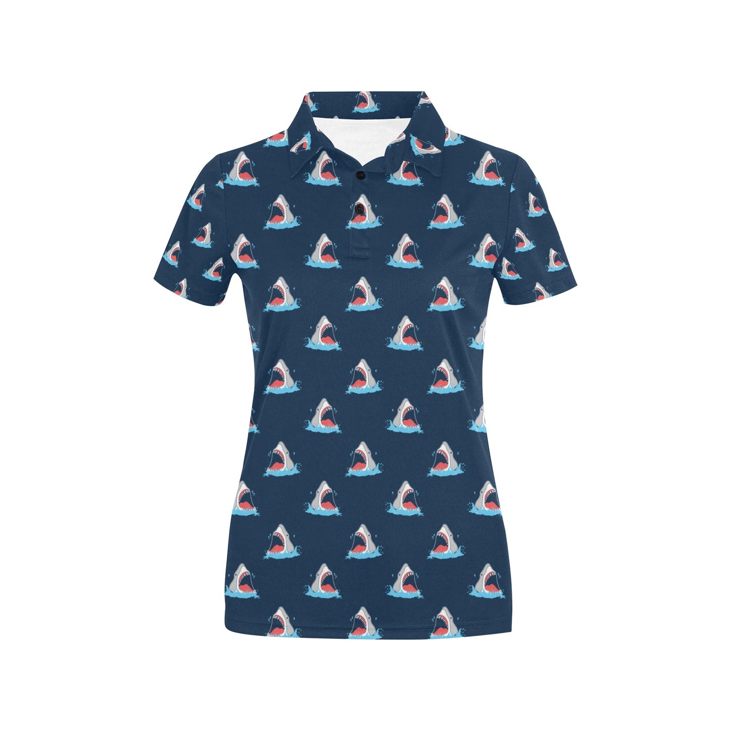 Shark Print Design LKS3010 Women's Polo Shirt