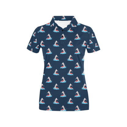 Shark Print Design LKS3010 Women's Polo Shirt