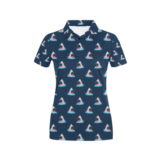 Shark Print Design LKS3010 Women's Polo Shirt