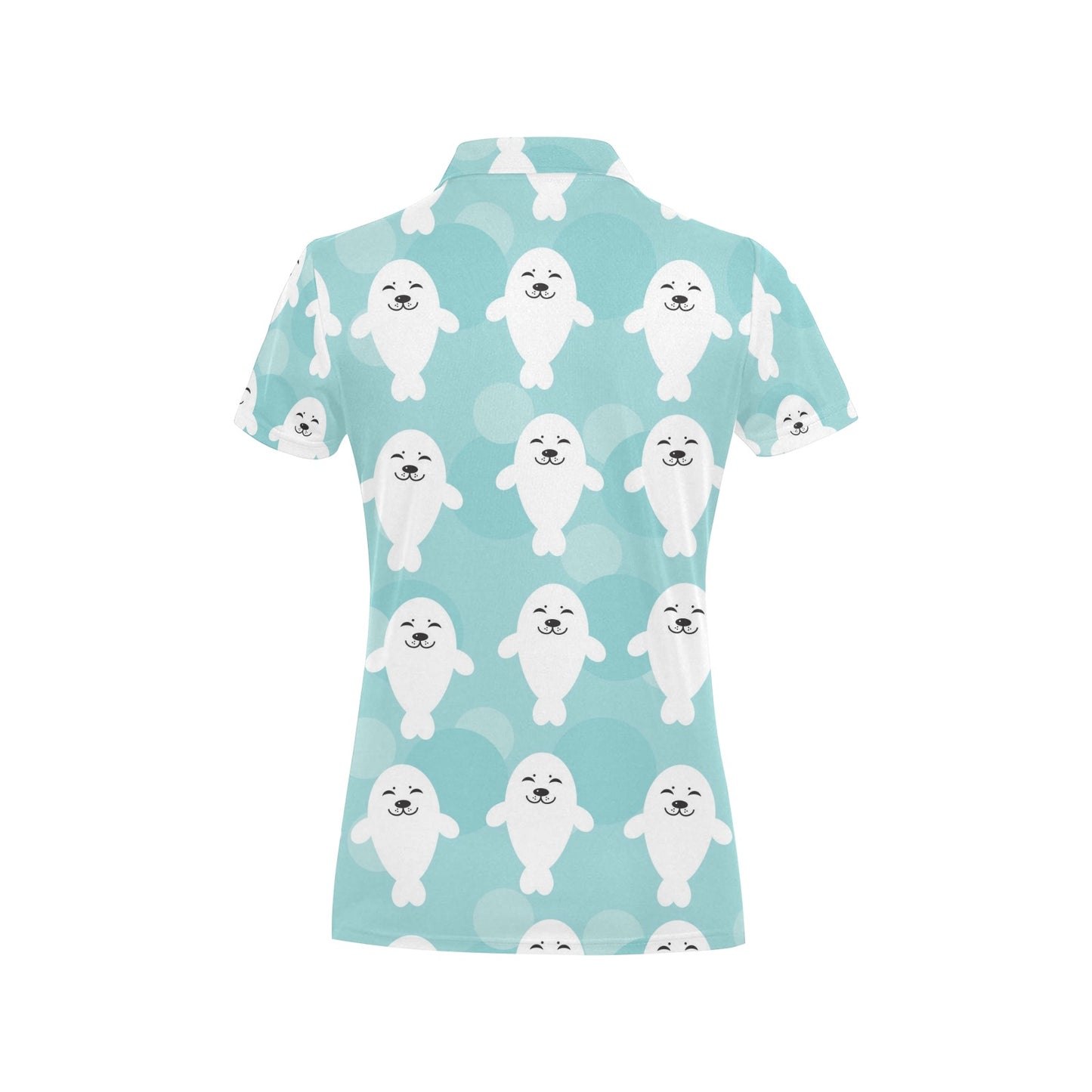 Sea Lion Baby Pattern Print Design 01 Women's Polo Shirt