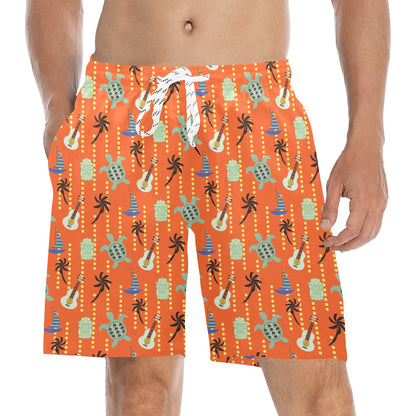 Ukulele Print Design LKS402 Men's Swim Trunks Beach Shorts