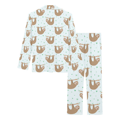 Sloth Print Design LKS308 Women's Long Pajama Set