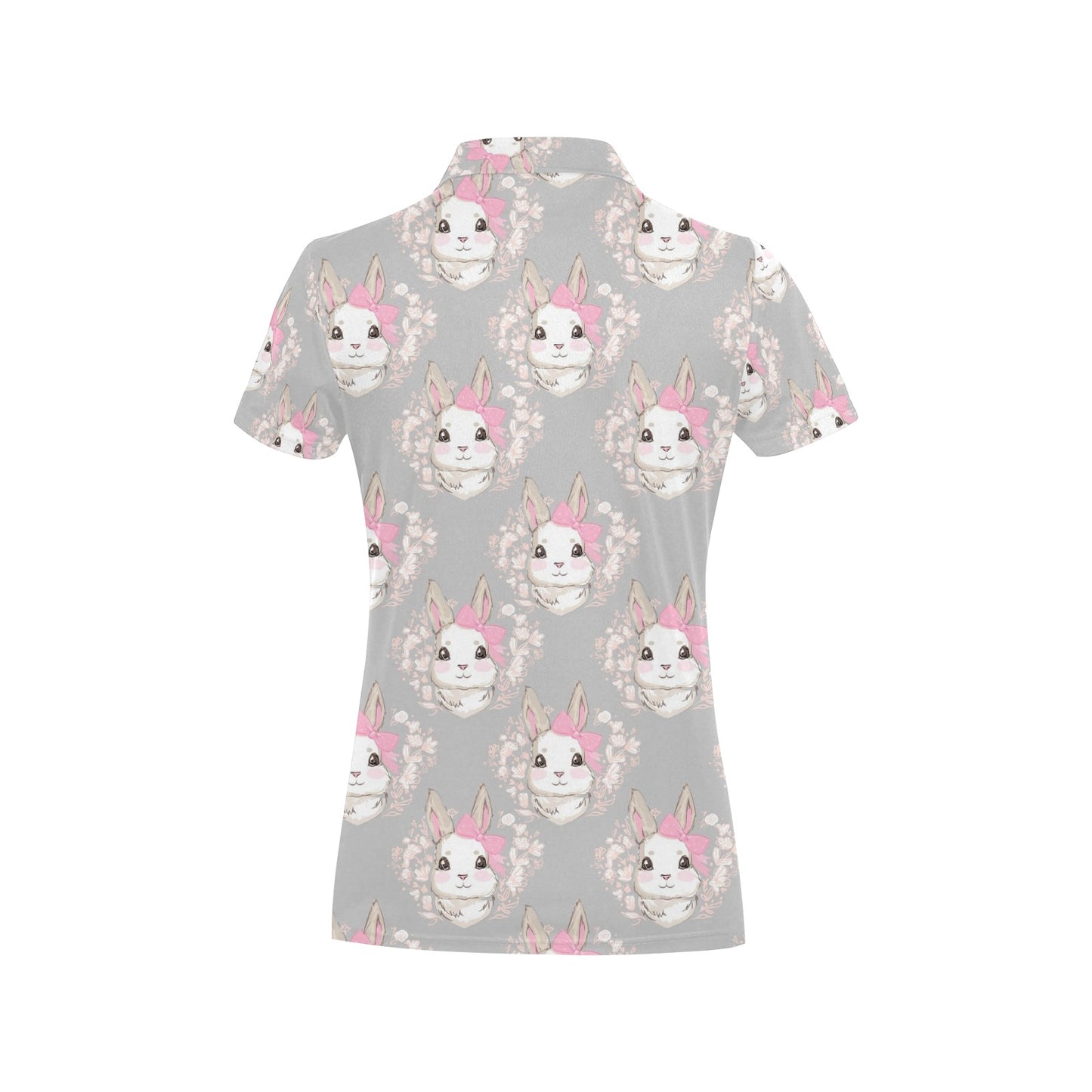 Rabbit Pattern Print Design RB07 Women's Polo Shirt