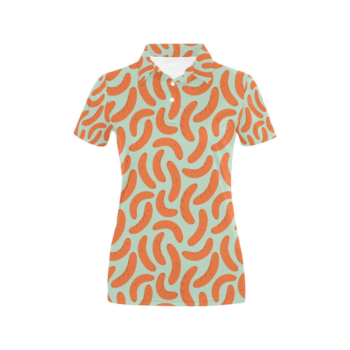 Sausage Print Design LKS304 Women's Polo Shirt
