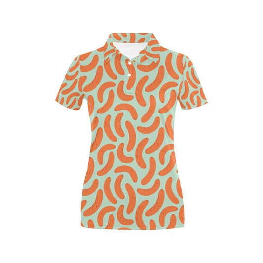 Sausage Print Design LKS304 Women's Polo Shirt
