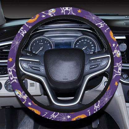 Skeleton Halloween Dance Print Design LKS304 Steering Wheel Cover with Elastic Edge