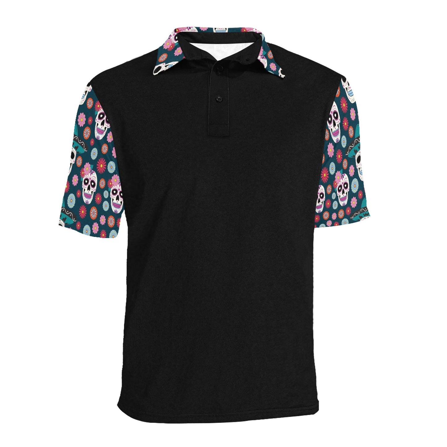 Sugar Skull Print Design LKS308 Men Polo Shirt