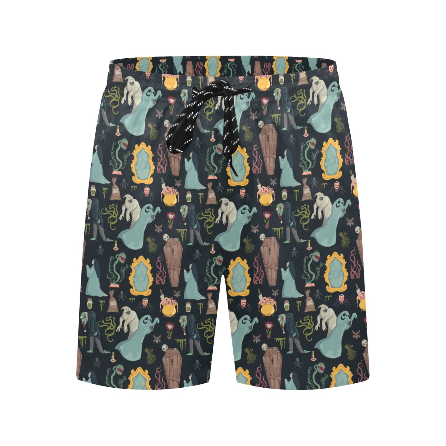 Creepy Print Design LKS303 Men's Swim Trunks Beach Shorts
