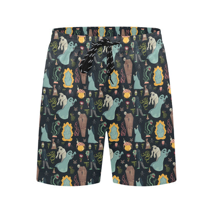 Creepy Print Design LKS303 Men's Swim Trunks Beach Shorts