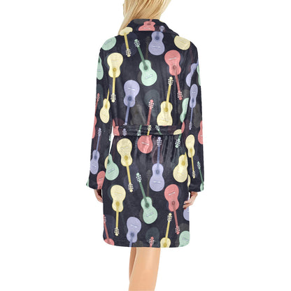 Acoustic Guitar Print Design LKS401 Women's Fleece Robe
