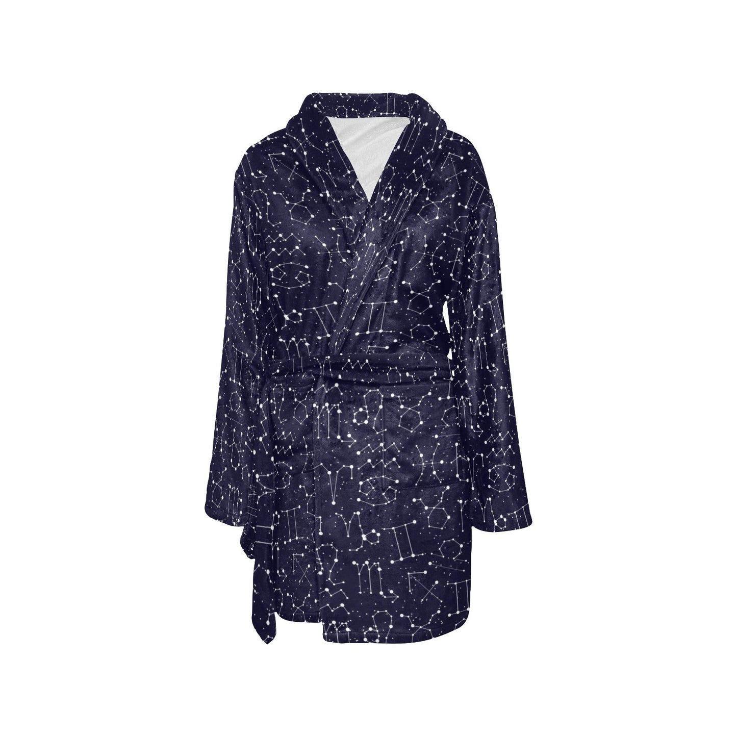 Zodiac Pattern Design Print Women's Fleece Robe