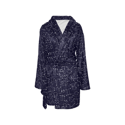Zodiac Pattern Design Print Women's Fleece Robe