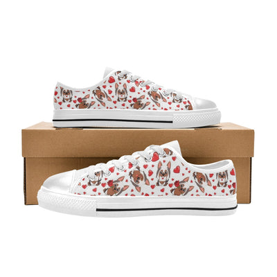 Silky Terriers Heart Print Design LKS302 Women's White Low Top Shoes