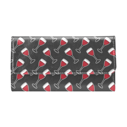 Wine Print Design LKS308 Women's Trifold Wallet