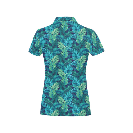 Banana Leaf Pattern Print Design 06 Women's Polo Shirt