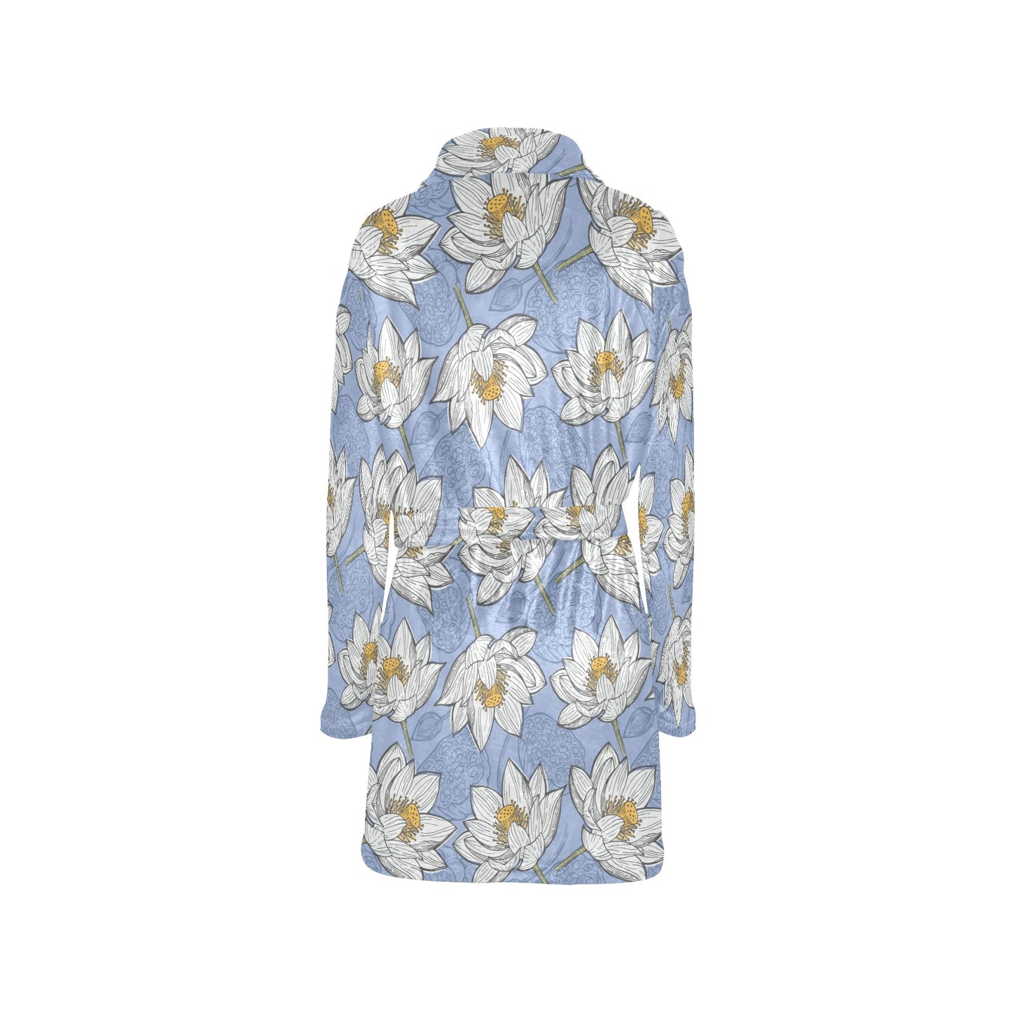 Lotus Pattern Print Design 04 Women's Fleece Robe