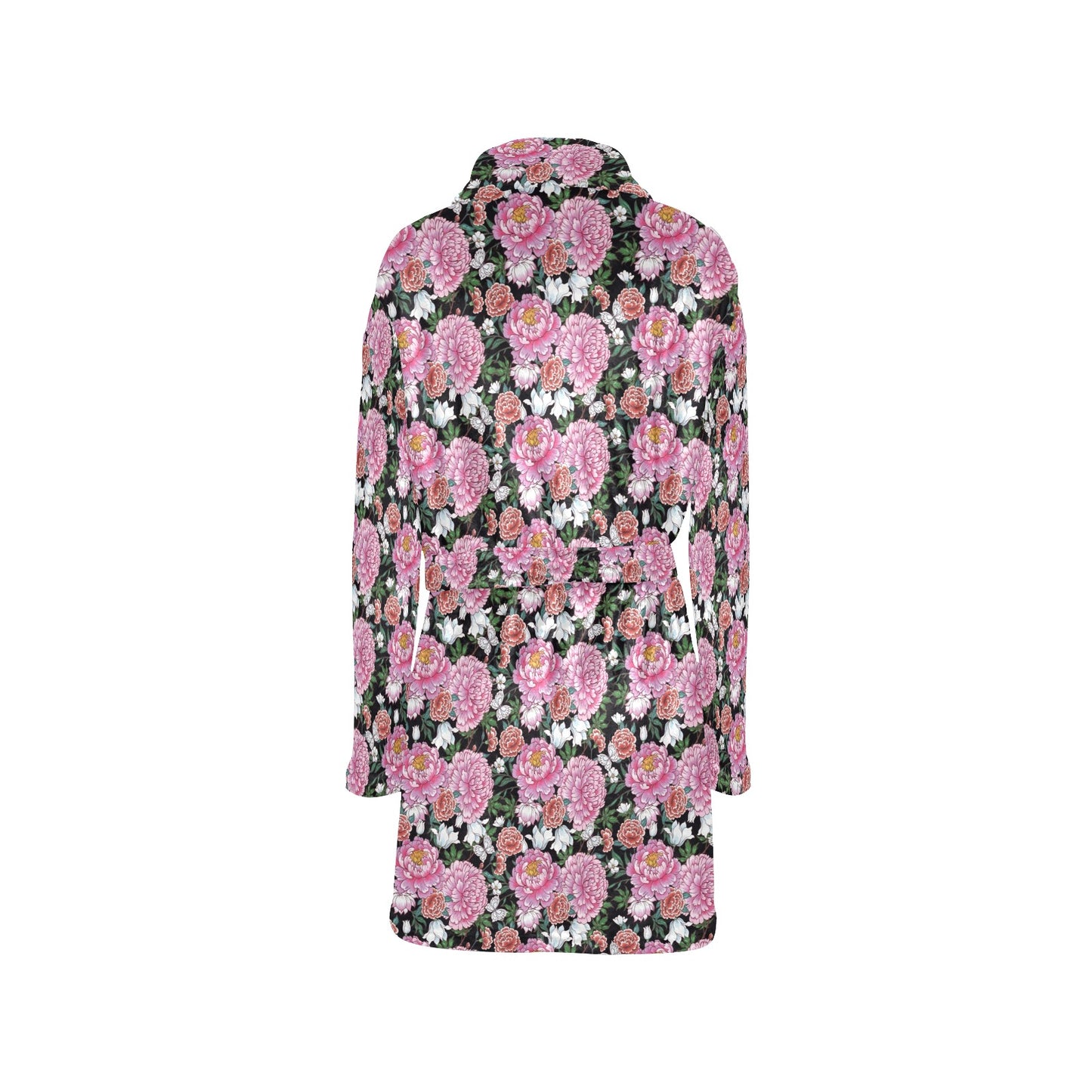 Dahlia Pattern Print Design 02 Women's Fleece Robe