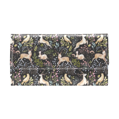 Deer Floral Jungle Women's Trifold Wallet