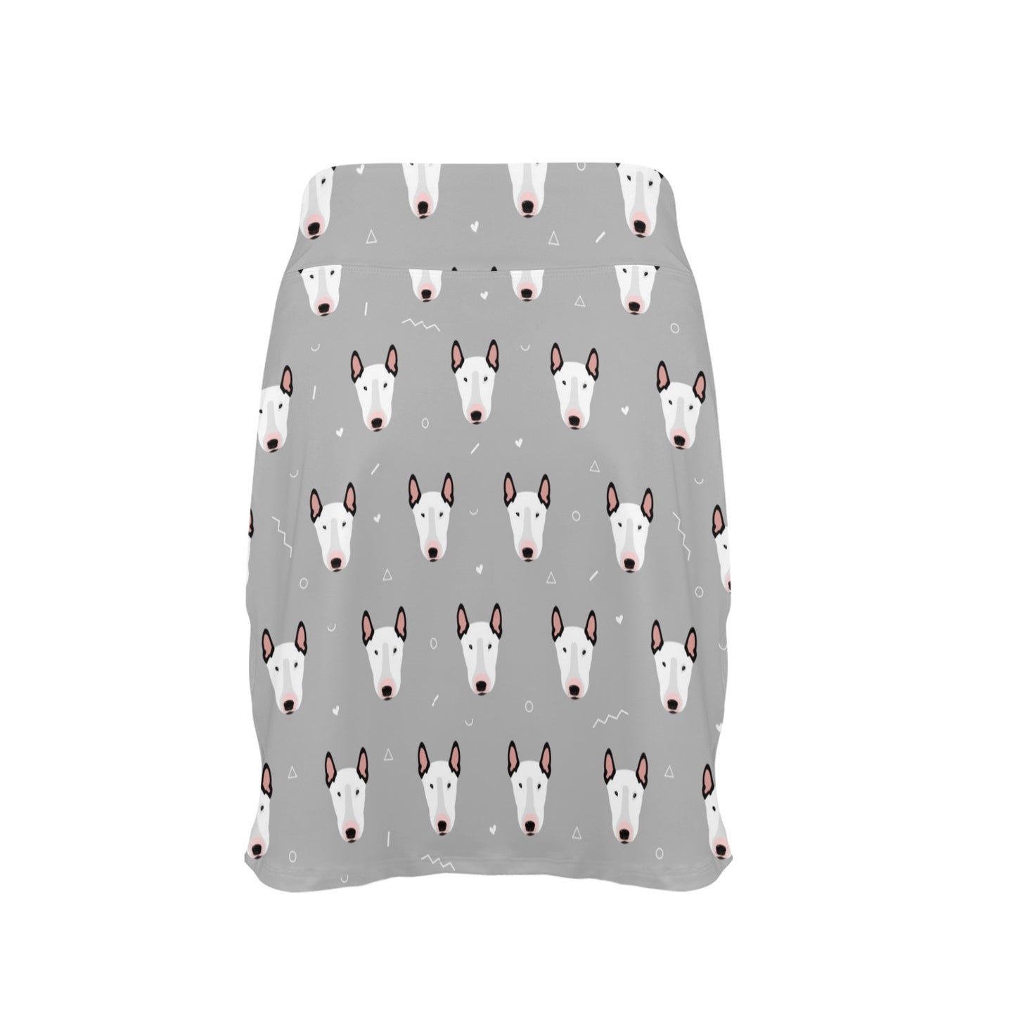 Bull Terrier Head Print Pattern 17" Golf & Pickleball Skort with Pockets