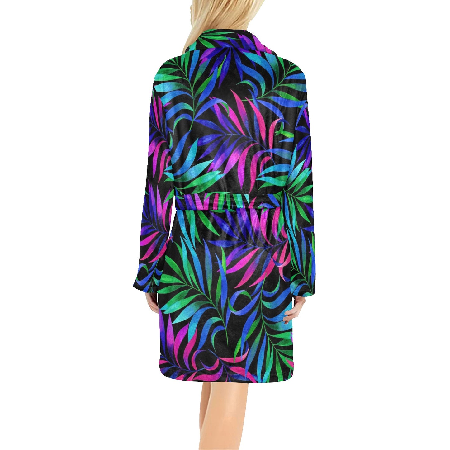 Tropical Flower Pattern Print Design TF010 Women's Fleece Robe