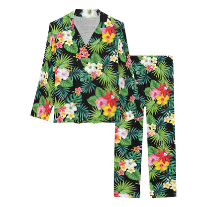 Hibiscus Hawaiian flower tropical Women's Long Pajama Set