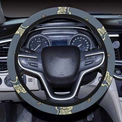 Violin Print Design LKS403 Steering Wheel Cover with Elastic Edge