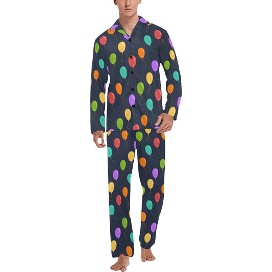 Ballon Colorful Pattern Print Design 03 Men's Long Pajama Set