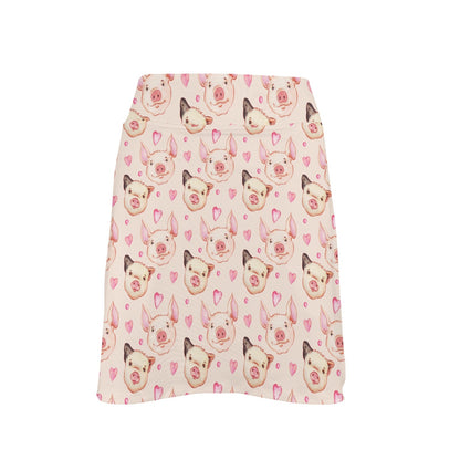 Pig Print Design LKS406 17" Golf & Pickleball Skort with Pockets