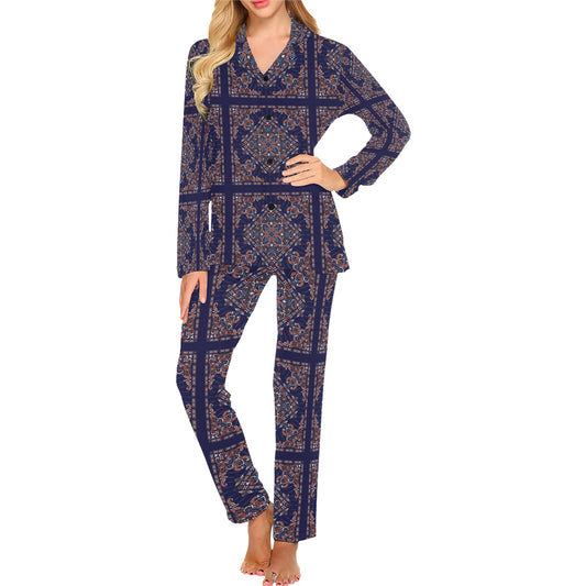 Bandana Print Design LKS3012 Women's Long Pajama Set