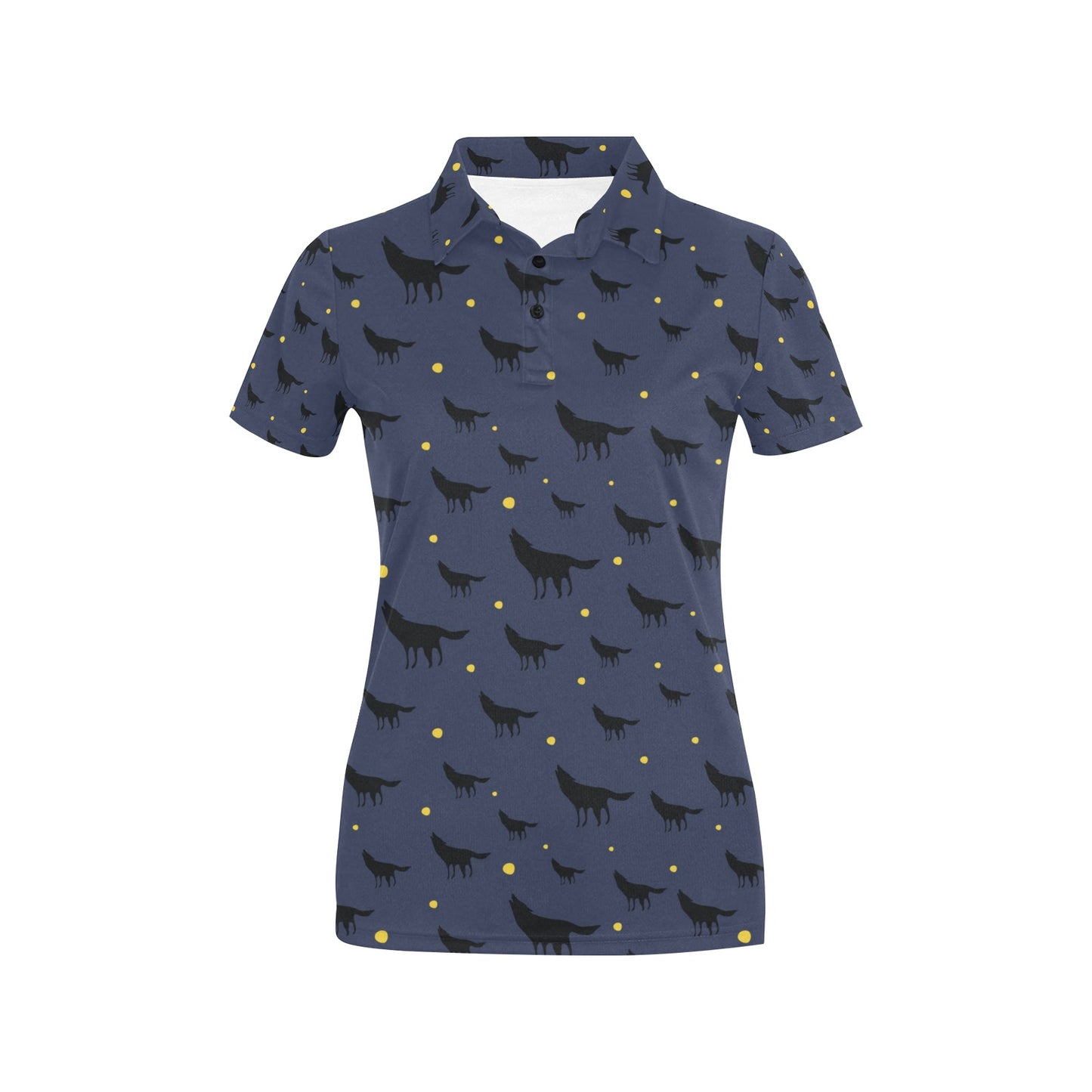 Wolf Print Design LKS301 Women's Polo Shirt