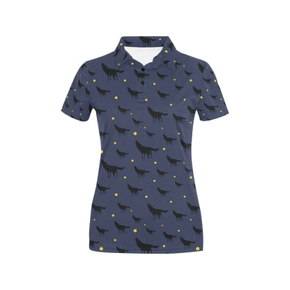 Wolf Print Design LKS301 Women's Polo Shirt