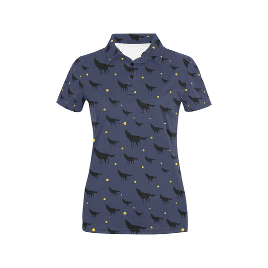 Wolf Print Design LKS301 Women's Polo Shirt